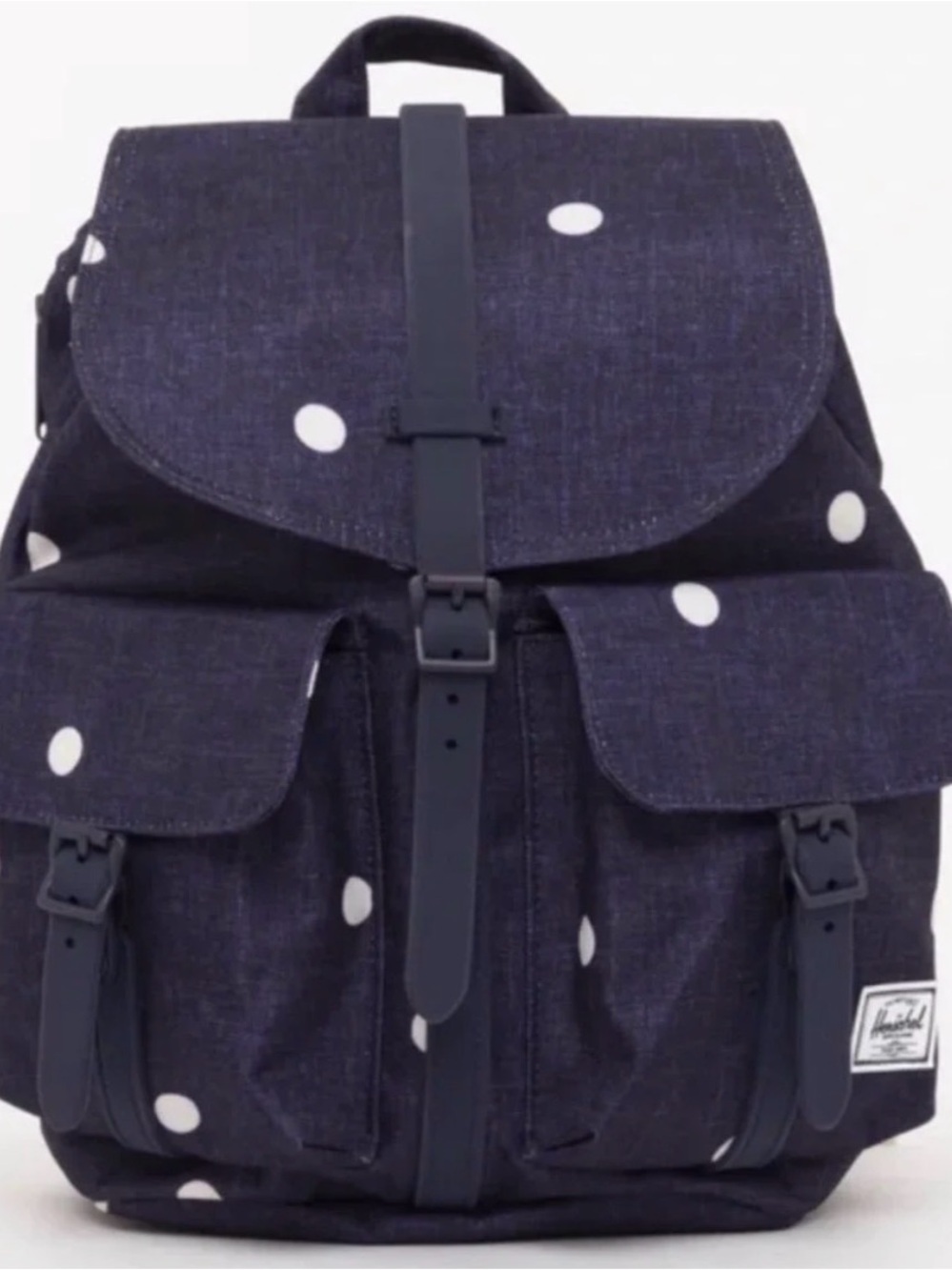 Herschel Supply Company Navy Blue Polka Dot Canvas Backpack - Picture 5 of 5
